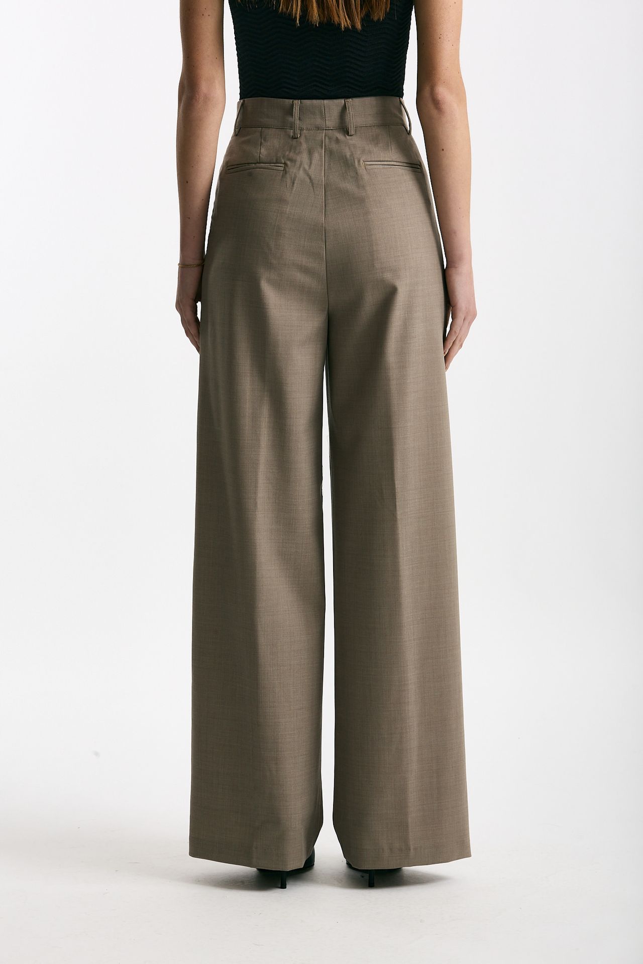 Pantalone vita alta ampio beige women Marsēm - 3
