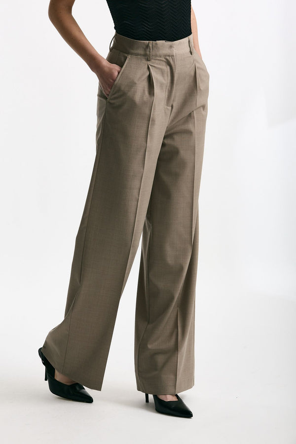 Pantalone vita alta ampio beige women Marsēm