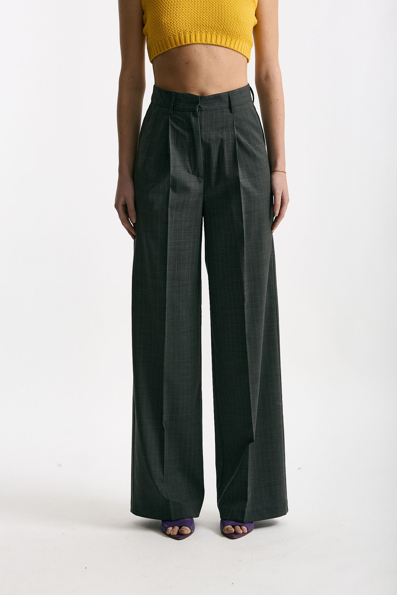 Pantalone ampio grigio gessato women Marsēm - 1