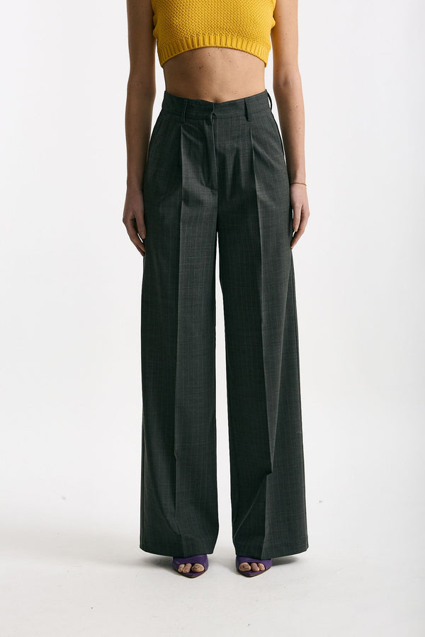 Pantalone ampio grigio gessato women Marsēm