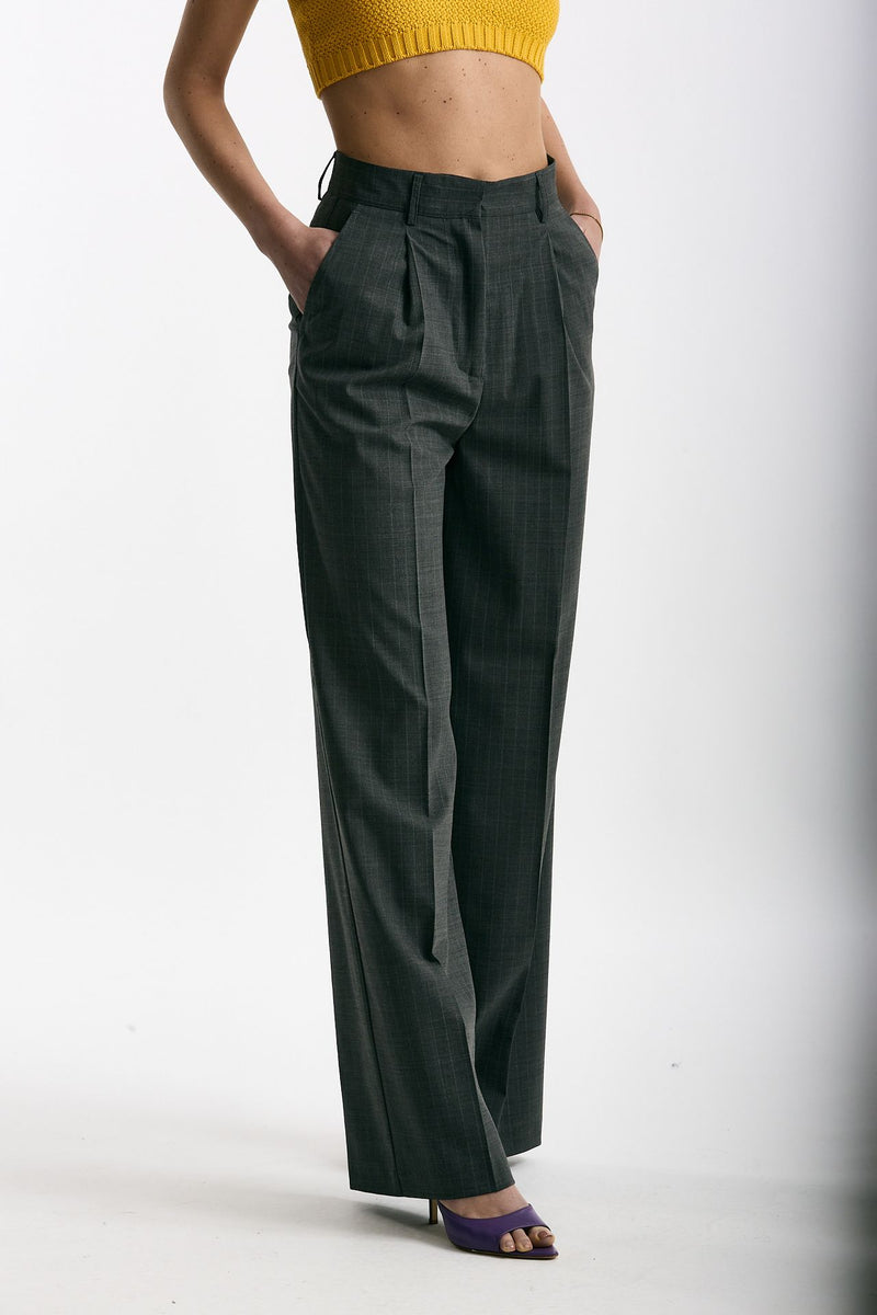 Pantalone ampio grigio gessato women Marsēm - 4