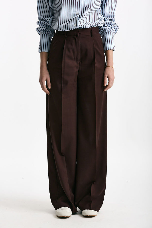 Pantalone vita alta ampio burgundy women Marsēm