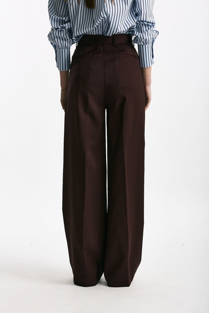 Pantalone vita alta ampio burgundy women Marsēm - 4