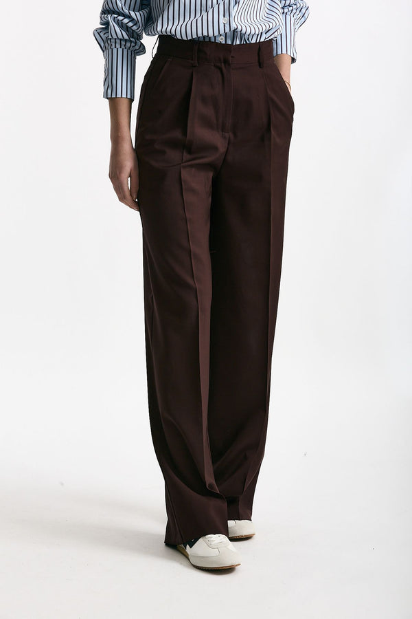 Pantalone vita alta ampio burgundy women Marsēm