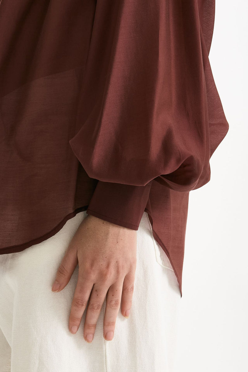 Camicia in voile MARSEM bordeaux women Marsēm - 5