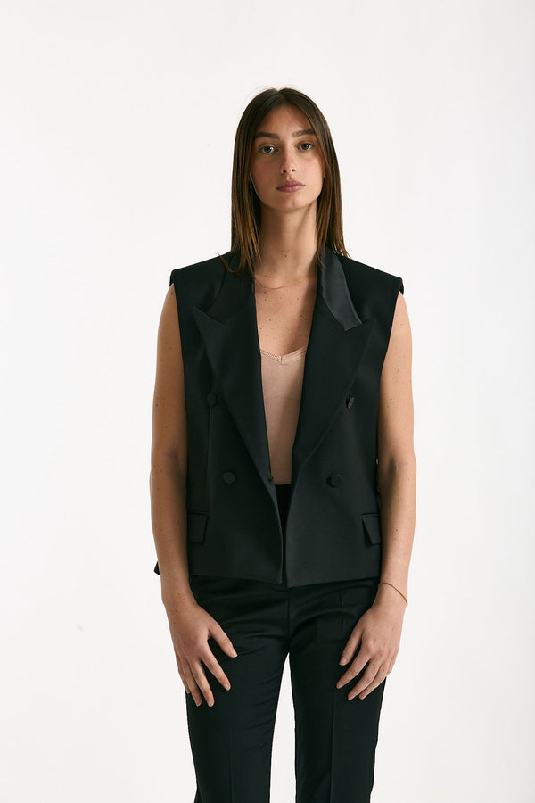 Blazer crop nero women Marsēm