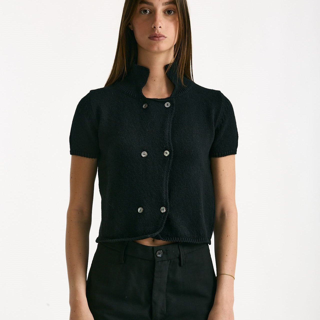 Maglia in cotone nero women Marché des palmiers - 5