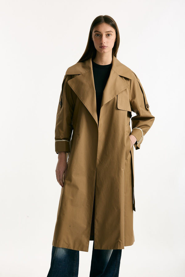 Trench over TRENCH in twill antigoccia cammello women Max mara s