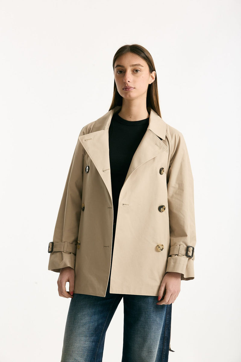 Trench corto CALLE in twill antigoccia sabbia women Max mara s - 1