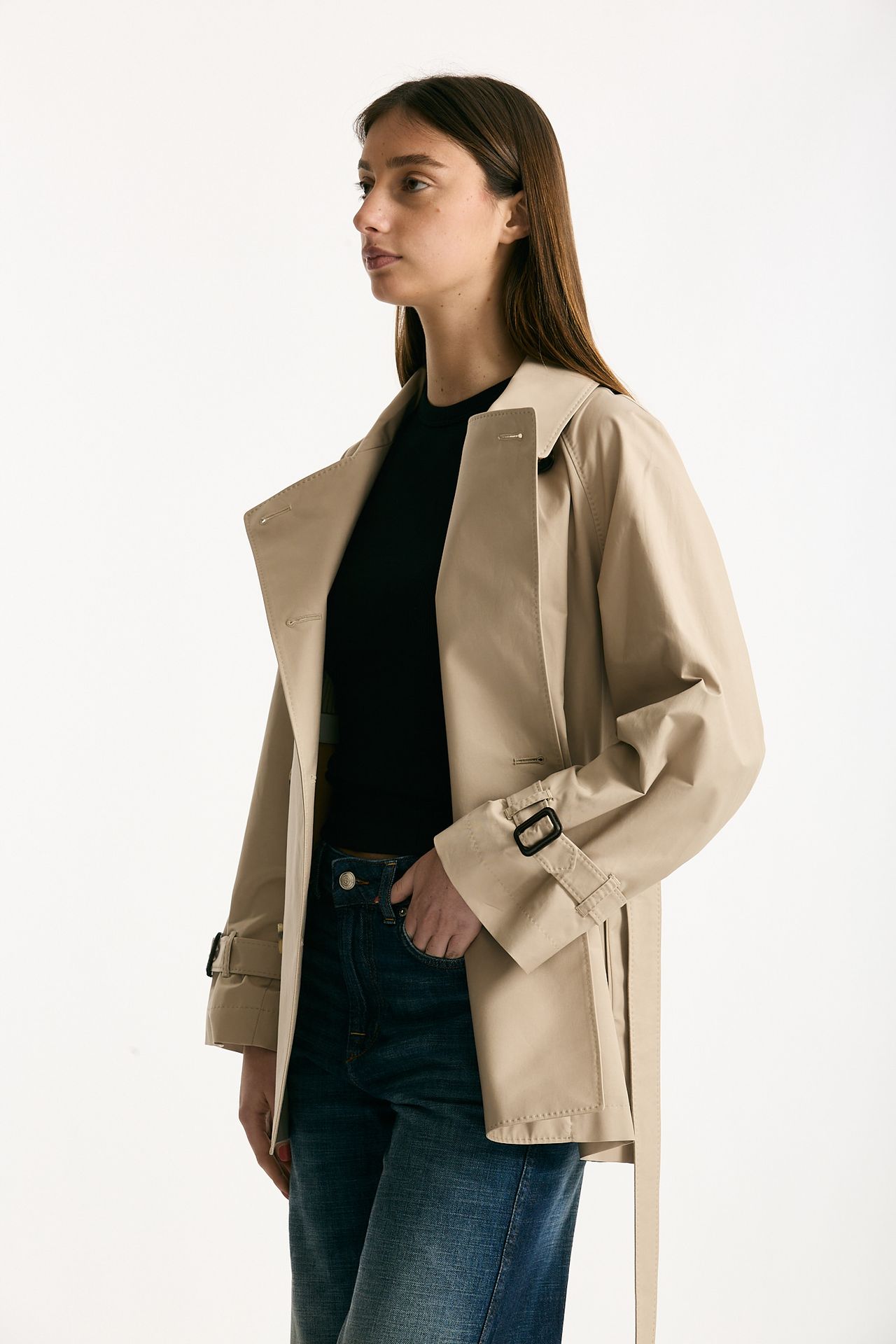 Trench corto CALLE in twill antigoccia sabbia women Max mara s - 2