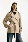 Trench corto CALLE in twill antigoccia sabbia women Max mara s - 3
