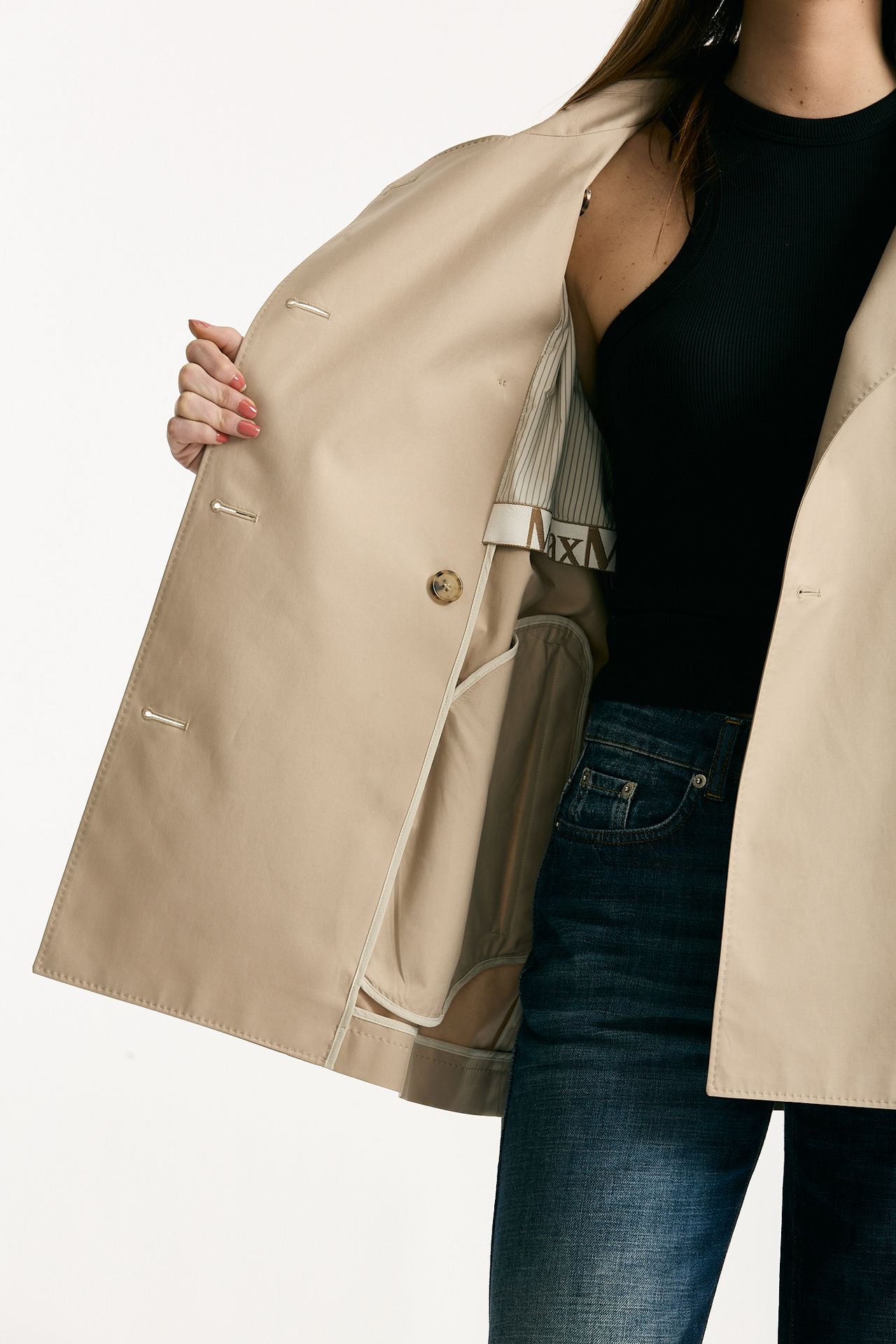 Trench corto CALLE in twill antigoccia sabbia women Max mara s - 10