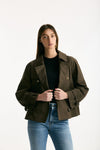 Trench crop TESORO in twill antigoccia verde militare women Max mara s - 1