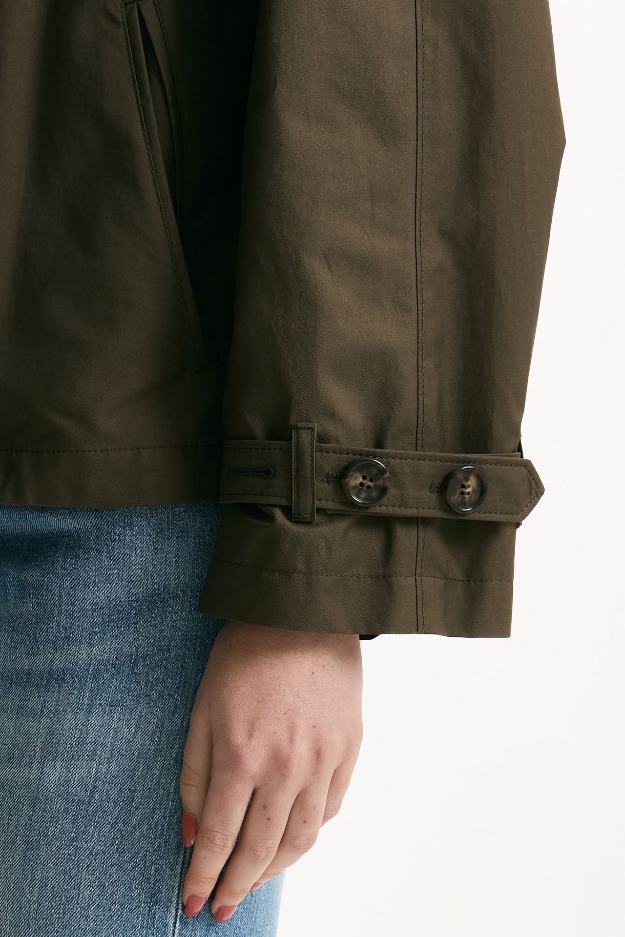 Trench crop TESORO in twill antigoccia verde militare women Max mara s - 2