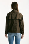 Trench crop TESORO in twill antigoccia verde militare women Max mara s - 3