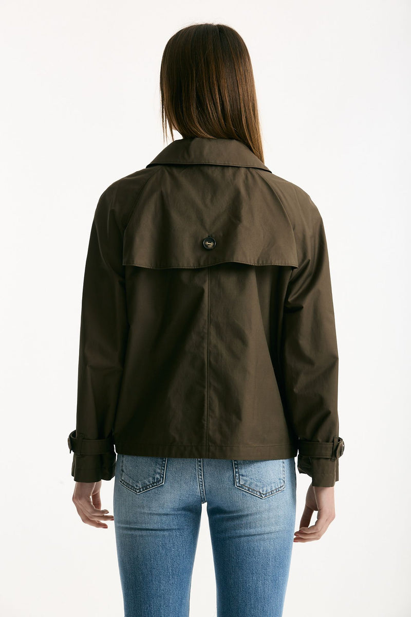 Trench crop TESORO in twill antigoccia verde militare women Max mara s - 3