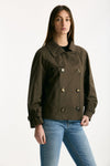 Trench crop TESORO in twill antigoccia verde militare women Max mara s - 4