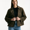 Trench crop TESORO in twill antigoccia verde militare women Max mara s - 7