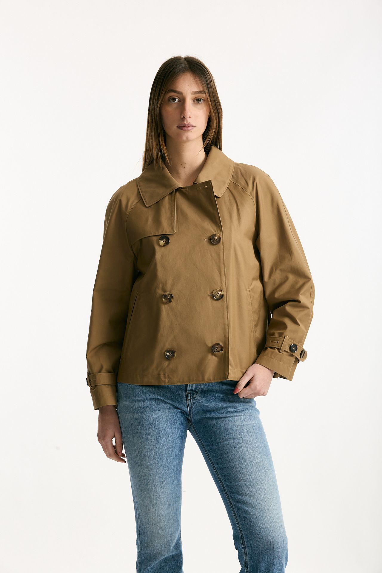 Trench crop TESORO in twill antigoccia cammello women Max mara s - 1