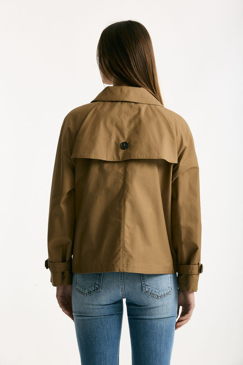 Trench crop TESORO in twill antigoccia cammello women Max mara s - 2