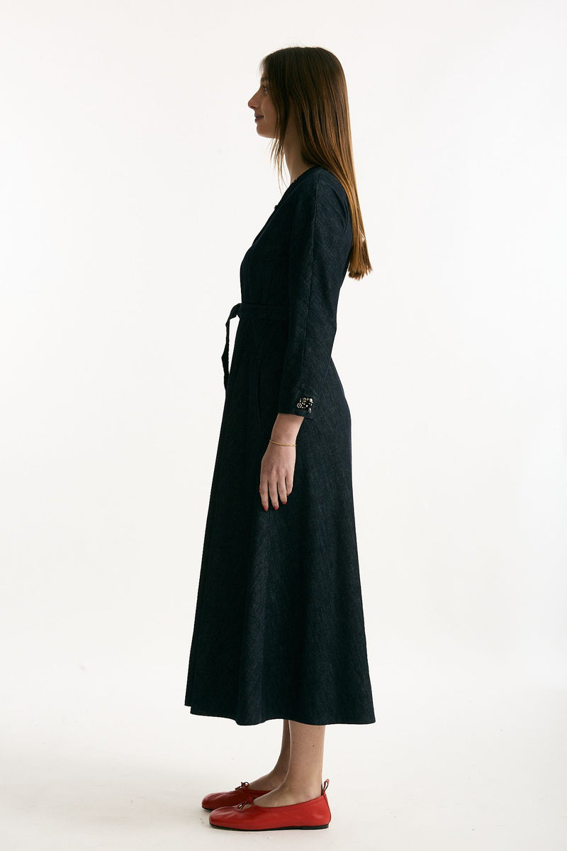 Abito in denim blu scollo a v women Max mara s - 2