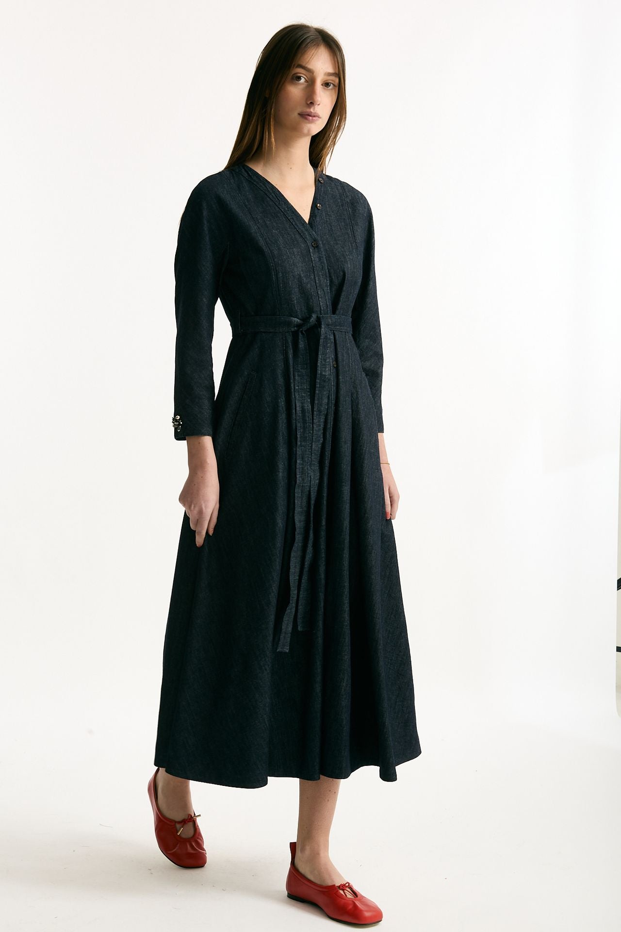 Abito in denim blu scollo a v women Max mara s - 4
