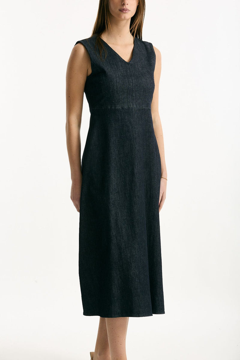 Abito in denim blu scollo V women Max mara s - 3