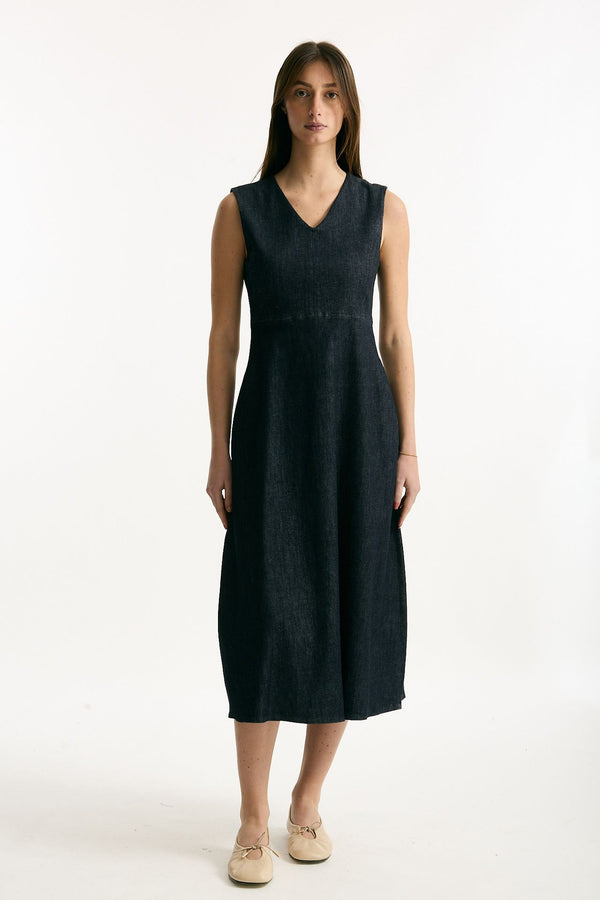 Abito in denim blu scollo V women Max mara s