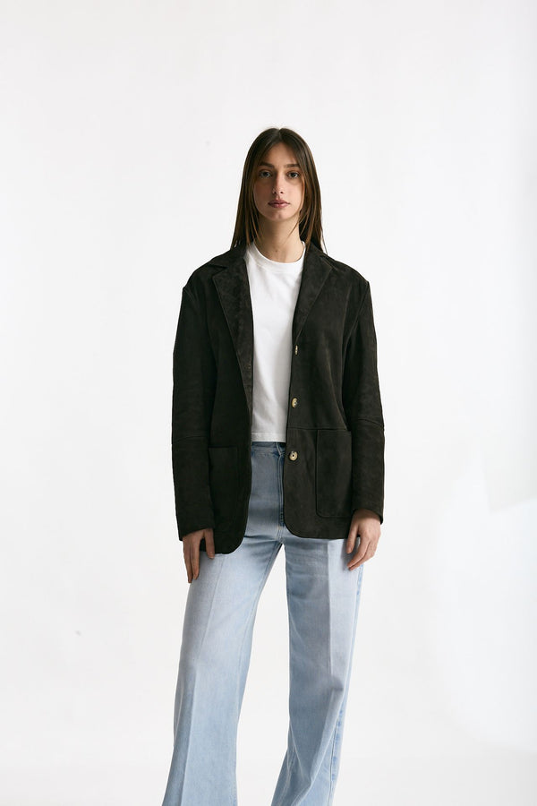 Blazer in suede testa moro women Mono