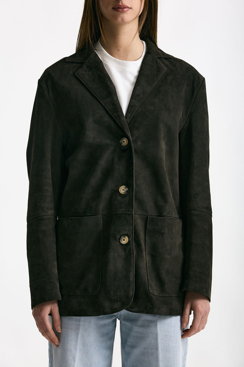 Blazer in suede testa moro women Mono - 5