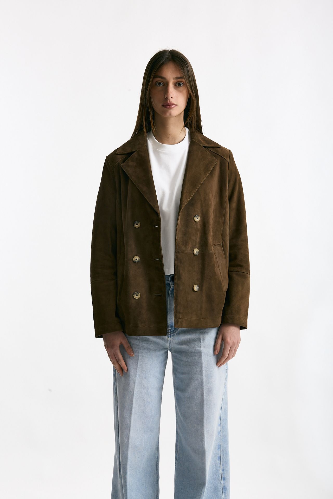 Blazer in suede marrone cognac women Mono - 2
