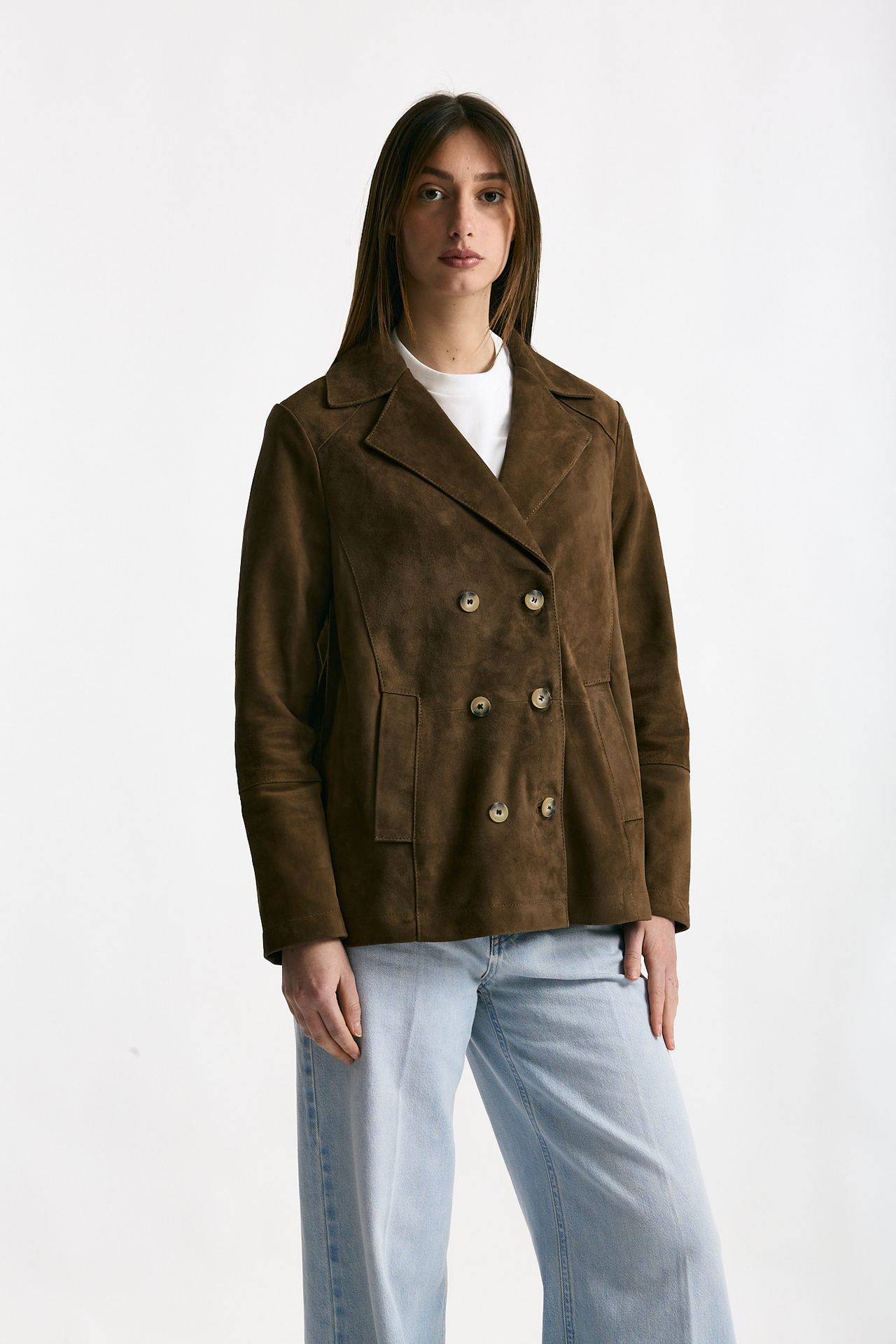 Blazer in suede marrone cognac women Mono - 4