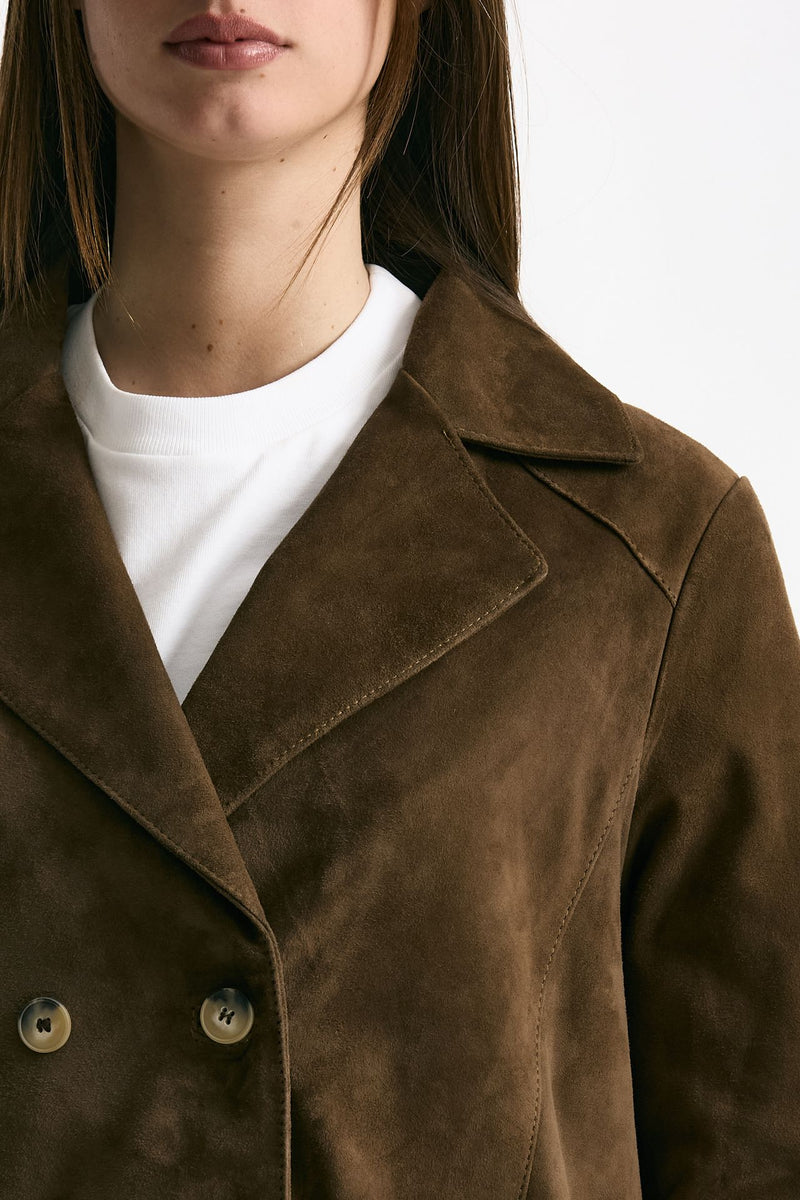 Blazer in suede marrone cognac women Mono - 6