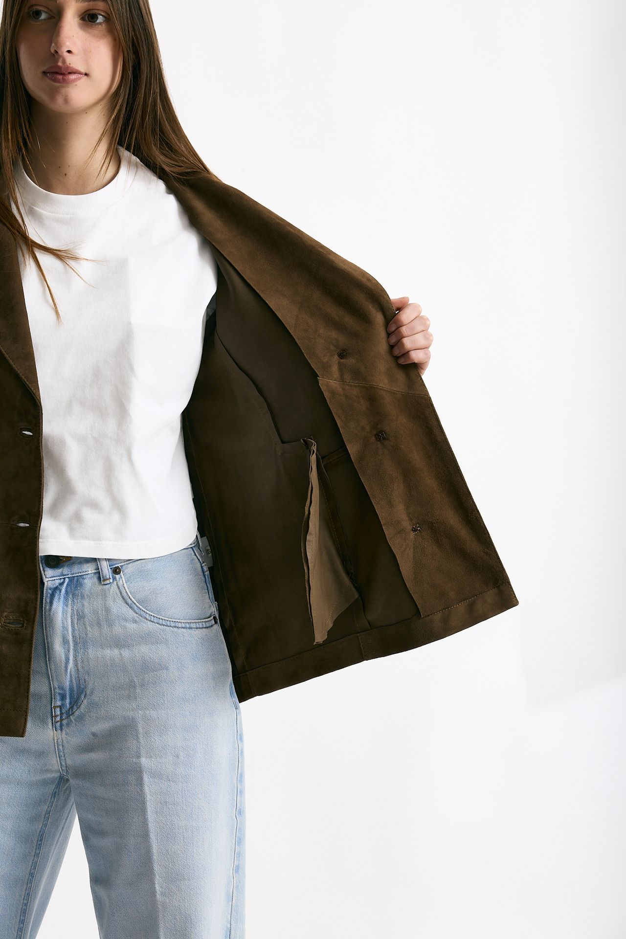 Blazer in suede marrone cognac women Mono - 7