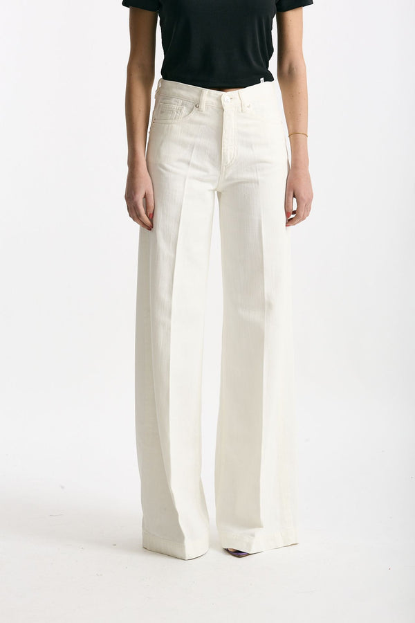 Pantalone NADIA palazzo cotone bianco women Nine in the morning