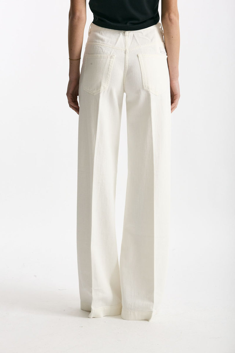 Pantalone NADIA palazzo cotone bianco women Nine in the morning - 3