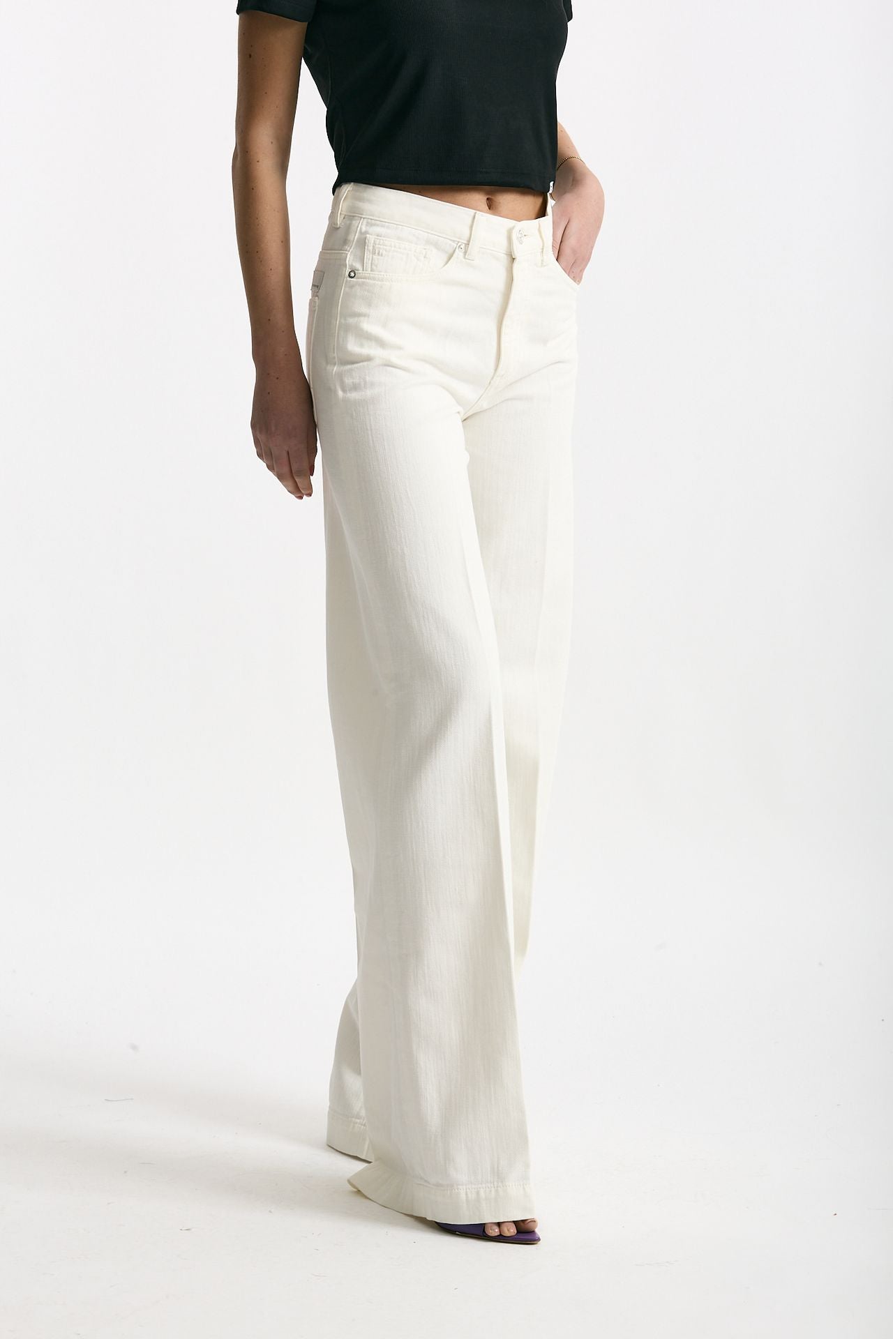 Pantalone NADIA palazzo cotone bianco women Nine in the morning - 4