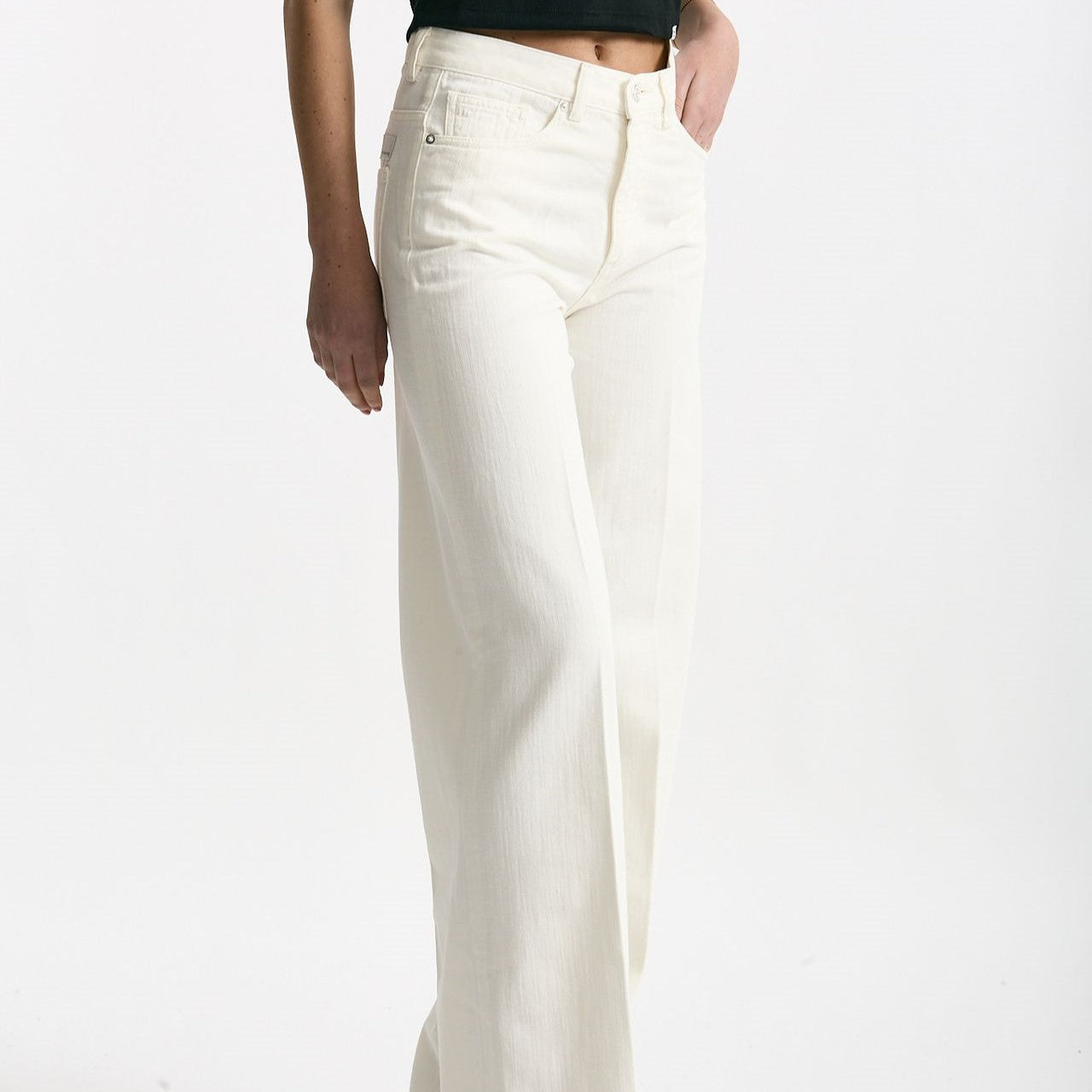 Pantalone NADIA palazzo cotone bianco women Nine in the morning - 7