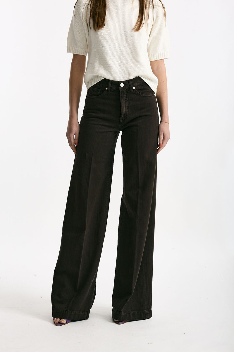 Pantalone NADIA palazzo cotone marrone women Nine in the morning - 1