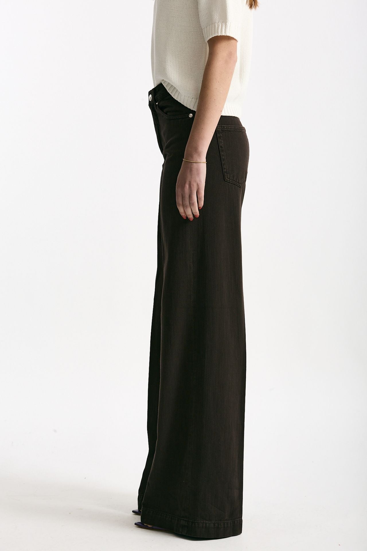 Pantalone NADIA palazzo cotone marrone women Nine in the morning - 2
