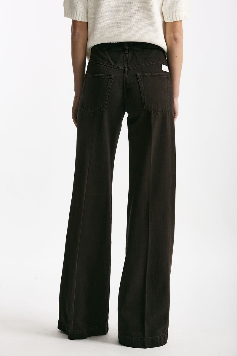 Pantalone NADIA palazzo cotone marrone women Nine in the morning - 3