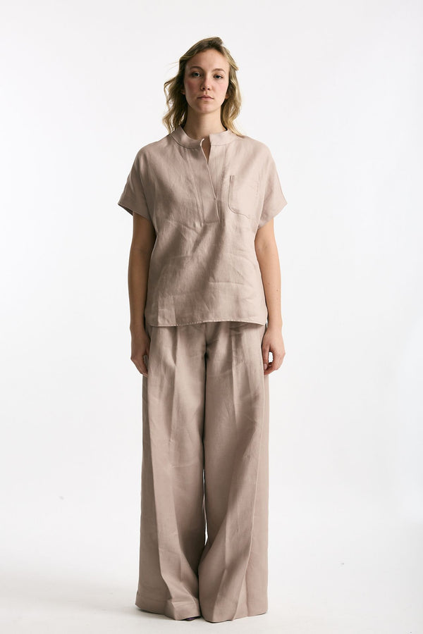 Camicia in lino rosa tenue women Nine in the morning