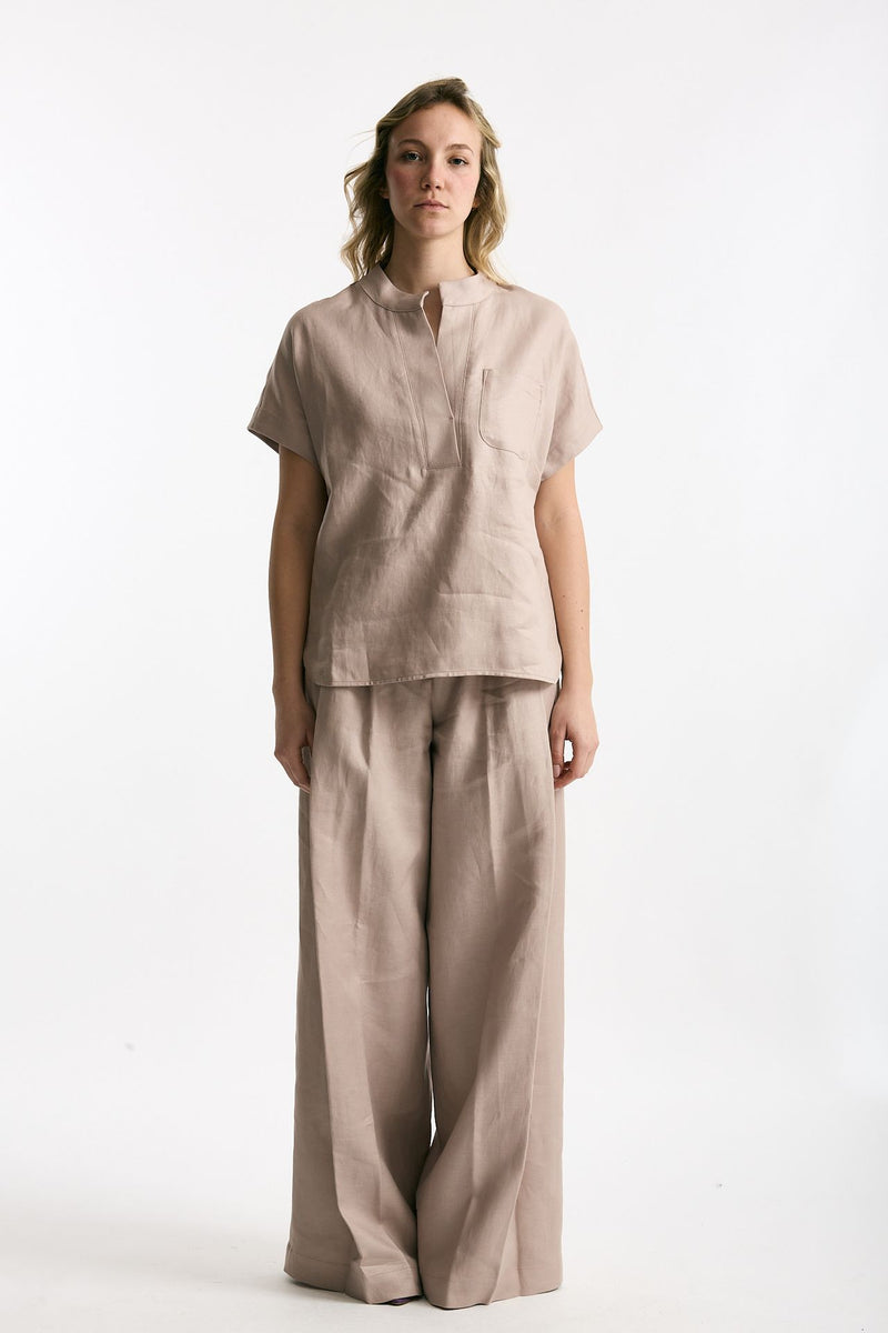 Camicia in lino rosa tenue women Nine in the morning - 1