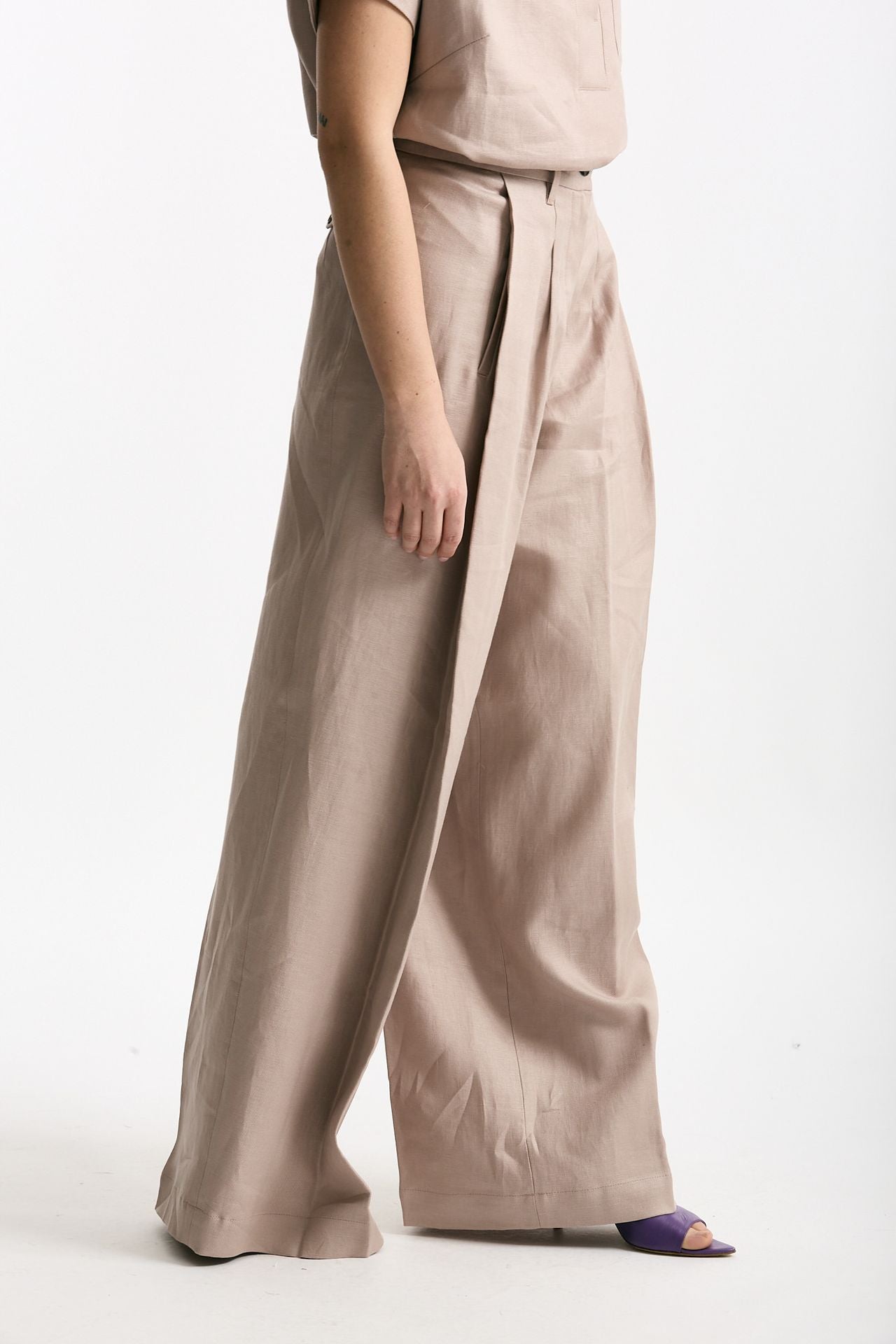 Pantalone palazzo PETRA rosa tenue women Nine in the morning - 1