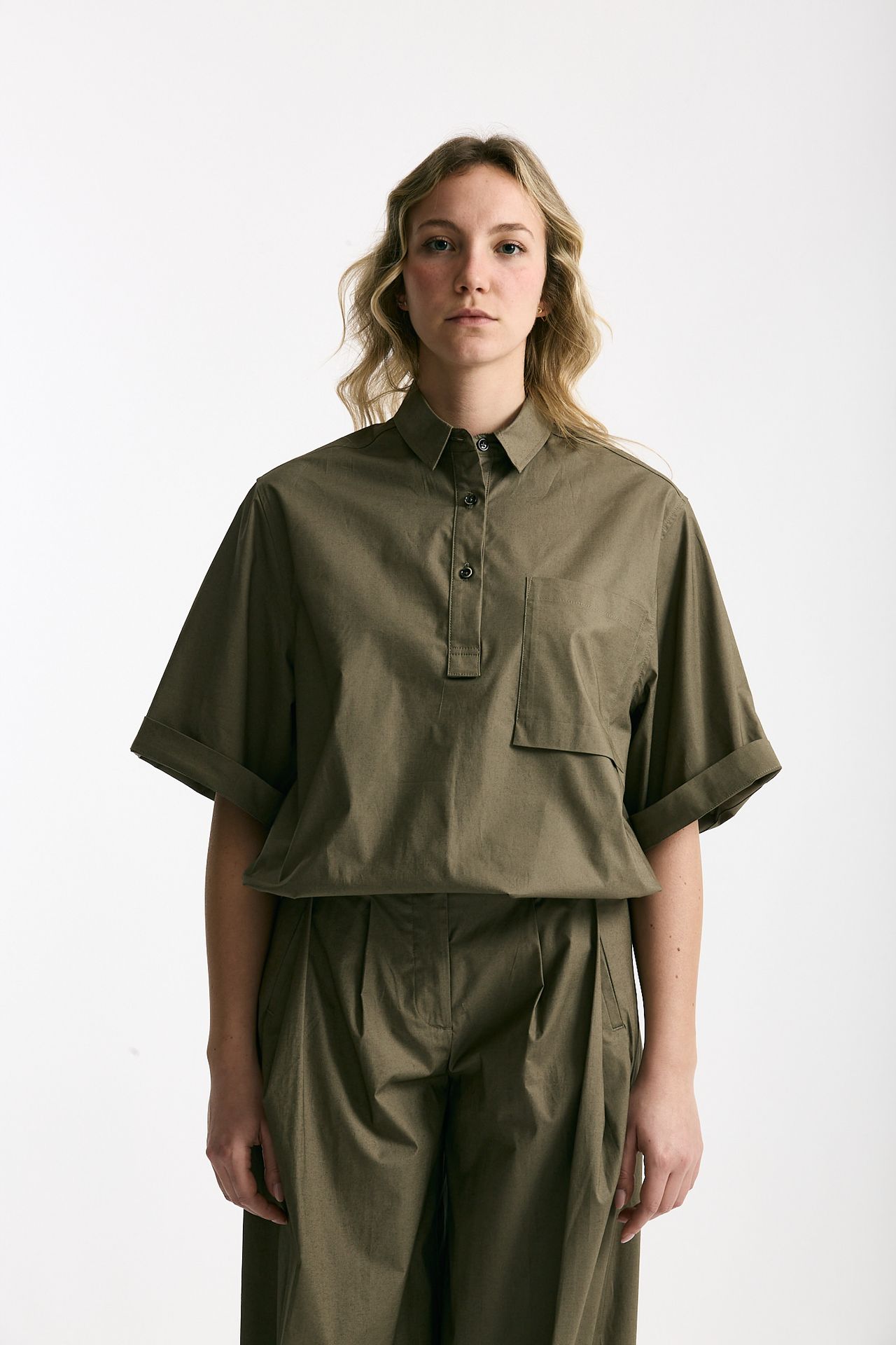 Camicia over verde oliva women Nine in the morning - 1
