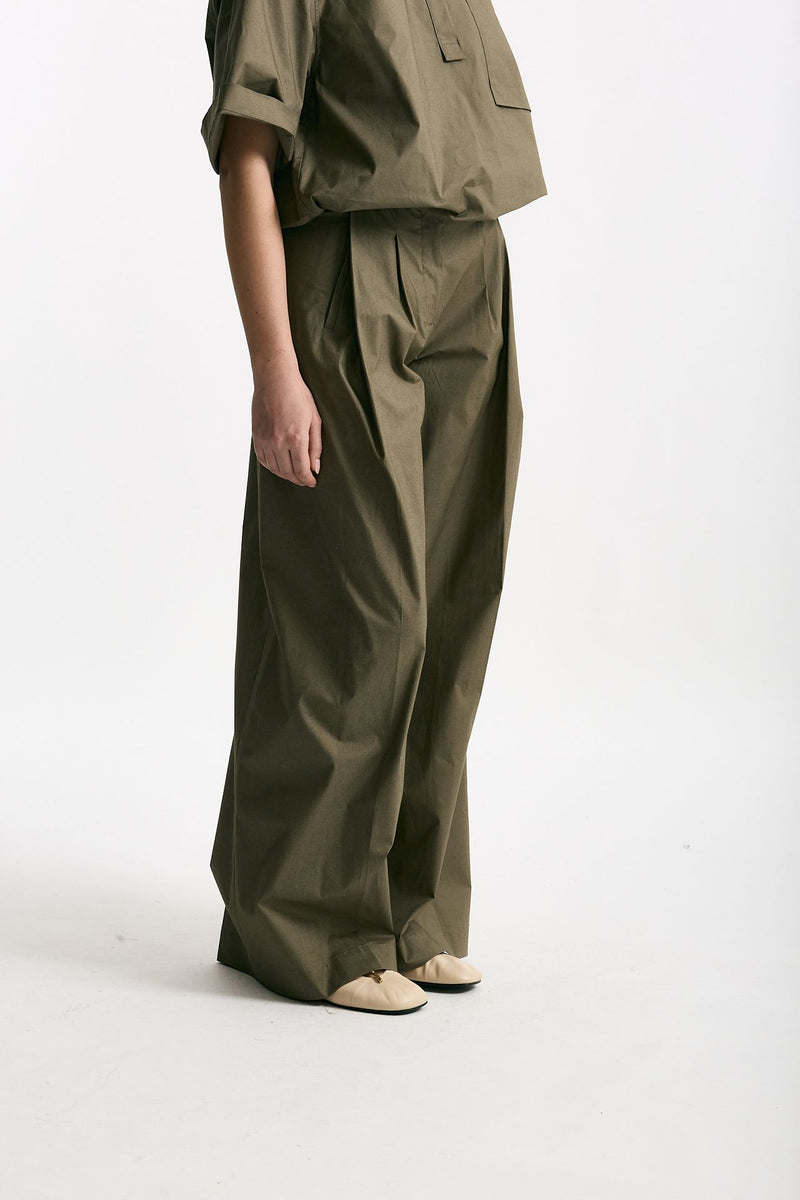 Pantalone palazzo PETRA verde oliva women Nine in the morning - 1
