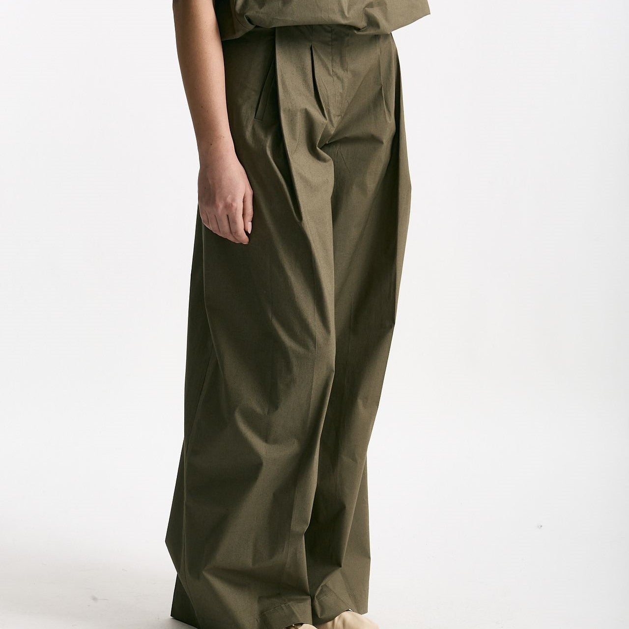 Pantalone palazzo PETRA verde oliva women Nine in the morning - 6