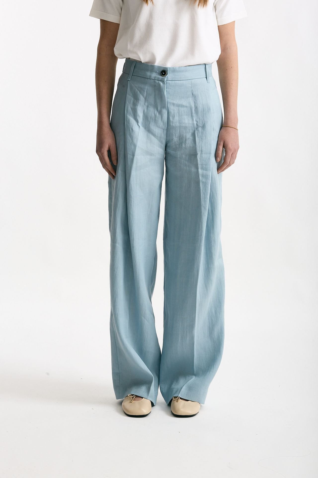 Pantalone in lino CALYPSO azzurro women Nine in the morning - 1