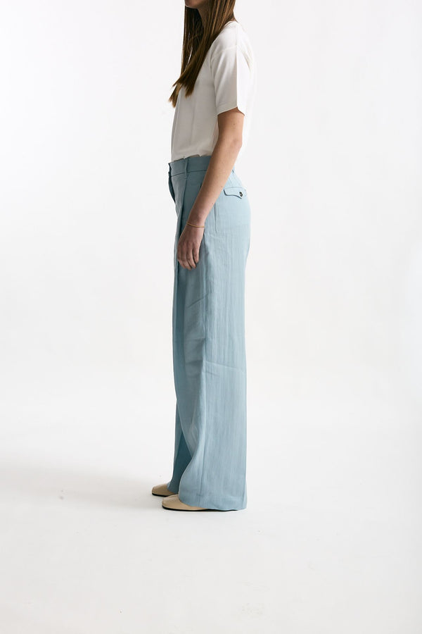 Pantalone in lino CALYPSO azzurro women Nine in the morning