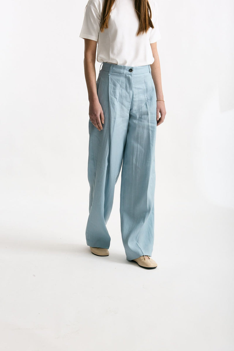 Pantalone in lino CALYPSO azzurro women Nine in the morning - 4